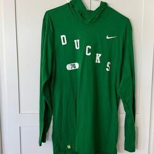Nike Green Ducks long sleeve hooded shirt